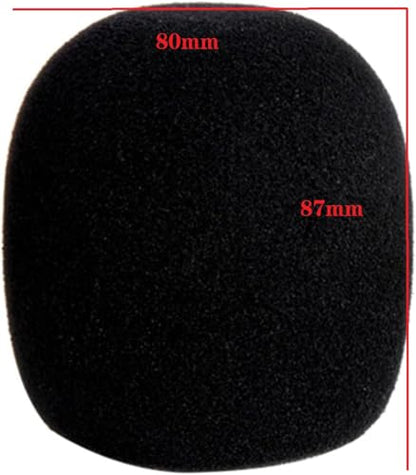 3-Pack Big Black Handheld Stage Karaoke Sponge Microphone Windscreen Wind Shield MIC Sponge Foam Cover Shield(87x80mm)