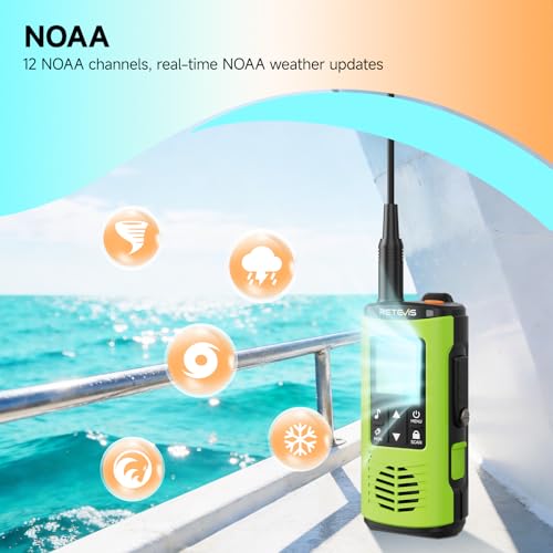 Retevis EZTalk 4S GMRS Radio, IP68 Waterproof Walkie Talkies for Salt Water | Emergency Radio, Floating Walkie Talkies Long Range, Flashlight, 2000mAH Rechargeable, NOAA Weather Alert, Sturdy and Durable