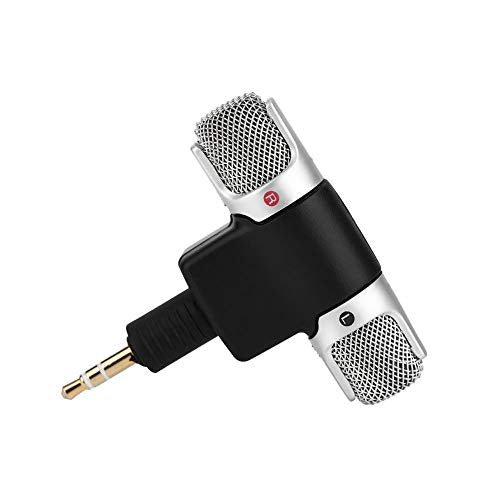 Hakeeta Mini Stereo Microphone for PC Laptop MD Camera, Directional Condenser Flexible Microphone Vlogging Microphone with 3.5mm Gold-Plating Plug