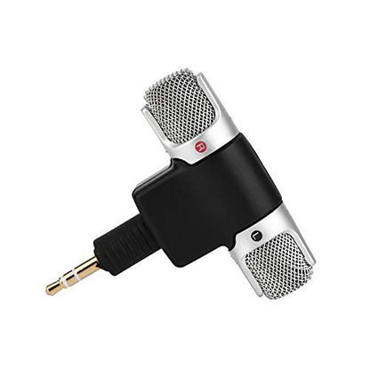 Hakeeta Mini Stereo Microphone for PC Laptop MD Camera, Directional Condenser Flexible Microphone Vlogging Microphone with 3.5mm Gold-Plating Plug