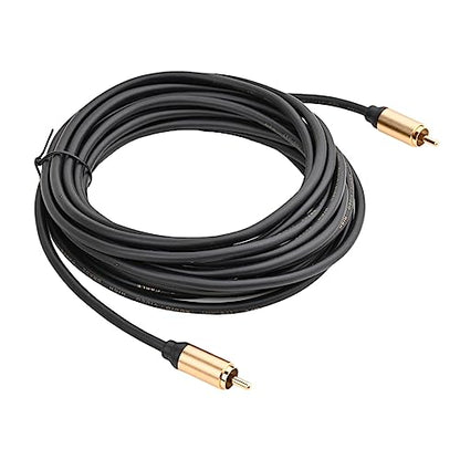 Upgraded Audio Video Cable,RCA Coaxial Cable with Male to Male 24K Gold Plated Plug,Video/Audio AV Extension Shielded Cord for Subwoofer Rear View Parking Camera (5m/16ft) - size: 5m/16ft