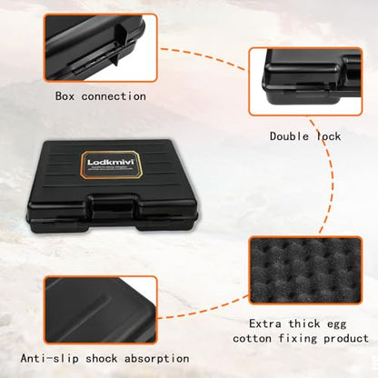 hard case with foam - waterproof travel case for microphone and gear, shockproof hard shell storage box with customizable foam, 19x16x4.5 inches, ideal for home, camping and outdoor use