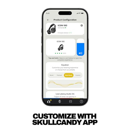 Skullcandy Icon 180 Wireless On-Ear Bluetooth Headphones - Future | 50 Hours Battery, Lightweight and Travel Ready, Secure Fit, Sweat and Water Resistant, Microphone iPhone Android, Foldable - color: Future
