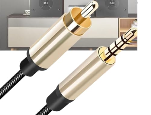 Digital Coaxial Audio Cable Gold-Plated Stereo SPDIF 3.5MM Ja-ck R/CA to R/CA Male Coaxial Cable(1.5M)