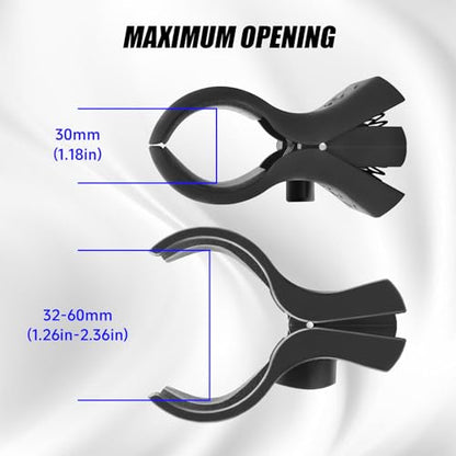 2 Pcs Upgraded Microphone Clip, Adjustable Mic Holder for Microphones with Outer Diameter Between 32mm and 60mm (2)