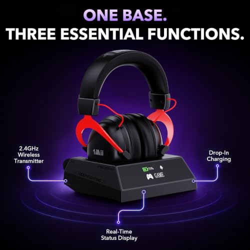 1Mii Aurisonic GX Wireless Gaming Headset for PC/PS5/PS4 with Charging Base