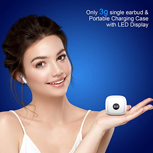 Wireless Earbuds, Bluetooth 5.4 Ear Buds, LED Power Display, 6D Bass Stereo | 4 ENC Noise Cancelling Mic, HiFi Stereo, In-Ear Headphones, 40H Playback Mini Case, IP7 Waterproof Sports, for Android iOS - color: Pearl White