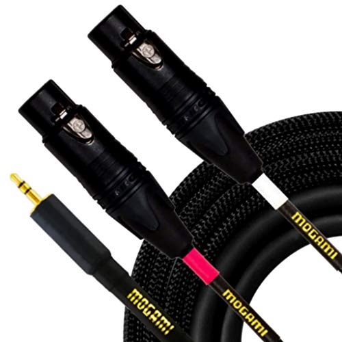 Mogami GOLD 3.5-2XLRF-15 Stereo Audio Y-Adapter Cable, Dual XLR-Female to 3.5mm TRS Plug, Gold Contacts, Straight Connectors, 15 Foot - size: 15 Foot