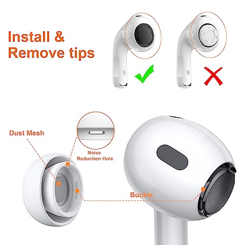 6 Pairs Replacement Ear Tips for AirPods Pro/AirPods Pro 2 Silicone