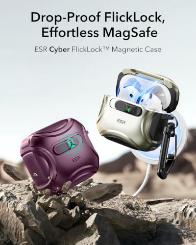 ESR for AirPods 5/4 Case, Compatible with MagSafe, Burgundy - color: Burgundy, size: AirPods 5&4 Case