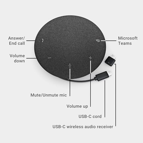 Dell Pro Plus Speaker, SL525, USB‑C & Bluetooth 5.3, AI Noise Cancellation | Full Duplex Audio, Digital Signal Processing, Echo Cancellation, Microsoft Teams Controls - style: SL525