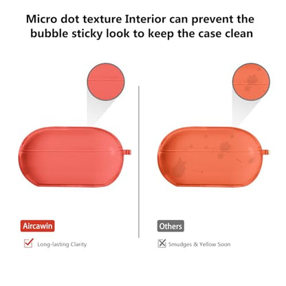 Aircawin for Beats Solo Buds Case Clear,TPU for Beats Solo Buds Cover 2024 | Shockproof Full Protective Soft Transparent TPU Cover for Beats Solo Earbuds with Keychain and Cleaning Pen-Red - color: Light Red