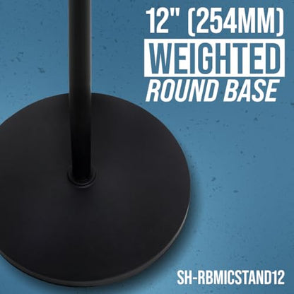 Shure by Gator SH-RBMICSTAND12 12-inch Round Base Mic Stand - style: 12" Weighted Base