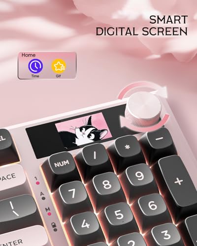 Redragon Wireless Mechanical Keyboard, with LCD Smart Screen & Control Knob