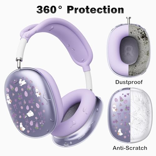 for AirPods Max Headphones Bunny Ear Covers for AirPods Max 2 - color: Bunny B/Purple