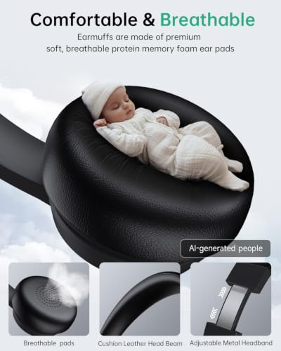 AOC Wireless Headset with Mic for Work, AI Noise Cancelling, Bluetooth | AI Noise Cancelling Mic, Bluetooth 5.3, USB-A/C Dongle Included, Mic Mute, Compatible with PC, Laptop & iPhone - color: Black