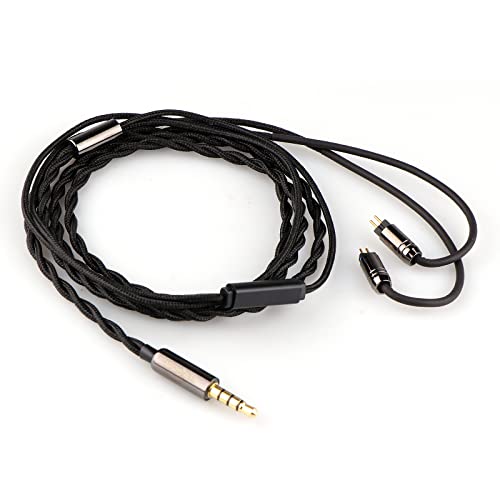 Linsoul Tripowin Zombur 4N OFC in Ear Monitor Cable, 3.5mm Plug, 1.25m | High Purity Oxygen Free Cable HiFi Wired IEM Cable, Cotton Yarn Outer Layer, for Musician Audiophile, w/ Mic, 2pin 0.78mm - size: 2-Pin, style: With Mic