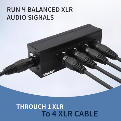 XLR 1 Female to 4 Male Passive Splitter | 4-Channel Galvanic Distribution for Zero-Latency Audio & DMX Adapter 4Way 1Pack