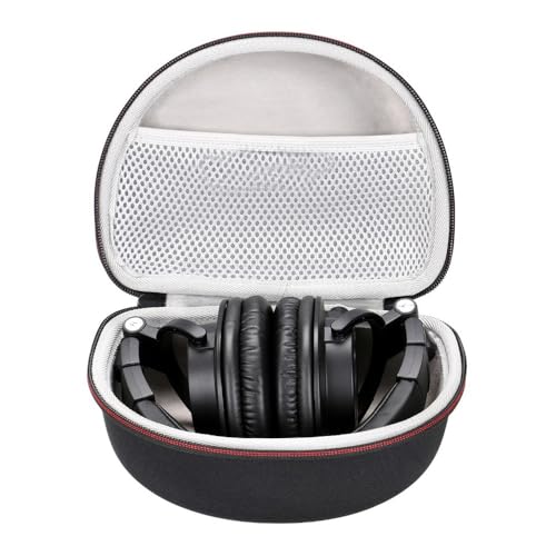 Universal Headphone Case, Waterproof Earbud Case Travel Carrying Hard Shell Bag with Mesh Pocket for SD Memory Card Overear and Onear Headphone