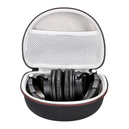 Universal Headphone Case, Waterproof Earbud Case Travel Carrying Hard Shell Bag with Mesh Pocket for SD Memory Card Overear and Onear Headphone