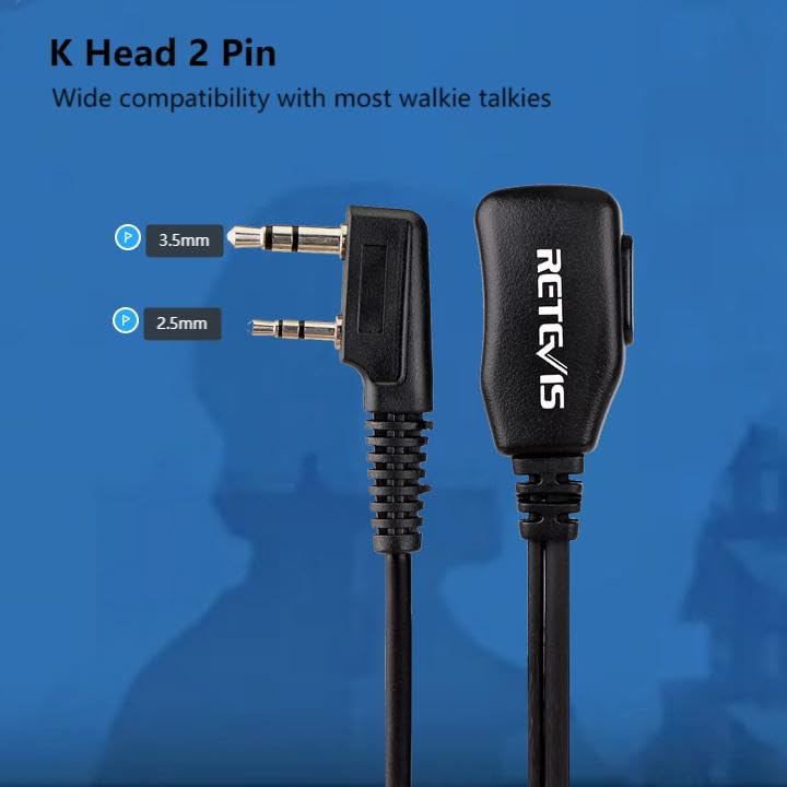 Retevis Walkie Talkie Earpiece with Mic, for RT22/RT21/RT68/H777/RT86