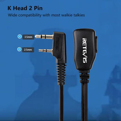 Retevis Walkie Talkie Earpiece with Mic, for RT22/RT21/RT68/H777/RT86