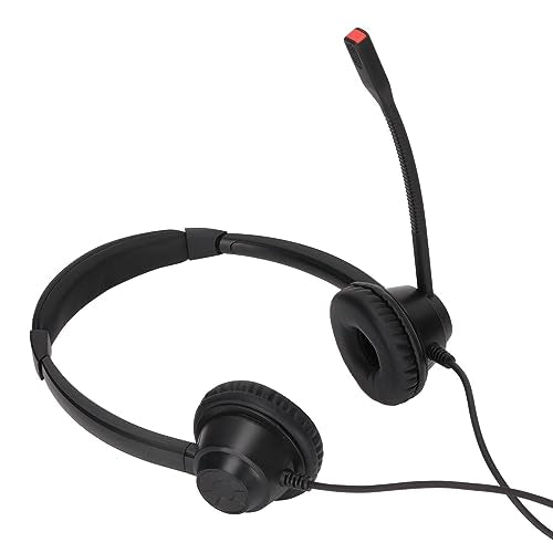 H390D RJ9 MVA Telephone Headset, Dual Ear Wired Office Headset with Noise Canceling Microphone, RJ9 Plug Business Headset for Call Center, Customer Service, Telemarketing, Home Off