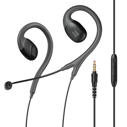 Middle Rabbit S6 Open Ear Earbuds with Mic, Wired Open Ear Headphones for PC Computer Laptop, Over The Ear, Ear Hook, Inline Control, Perfect for Calling, Online Meeting, Call Center, 3.5mm Jack