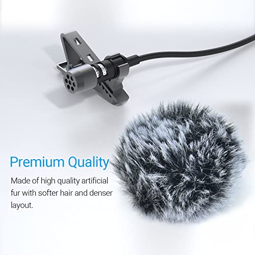 Furry Windscreen & Foam Cover Set for Lavalier Lapel Microphone, Muff Windshield Windjammer Deadcat， Wind Muff & Dead Cat Set for Mini Clip-On Lav MIC, 5-Pack of Each - color: Foam & Furry Cover, 5-Pack of Each