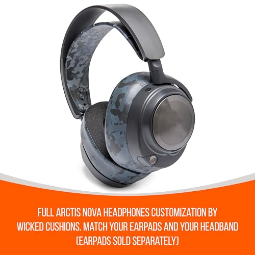 WC HeadbandZ Arctis Nova - Upgraded Silicone Headband for Arctis Nova Headsets by Wicked Cushions - Enhanced Flexibility, Comfort, and Style with Matching Earpad Designs | Black Camo - color: Black camo
