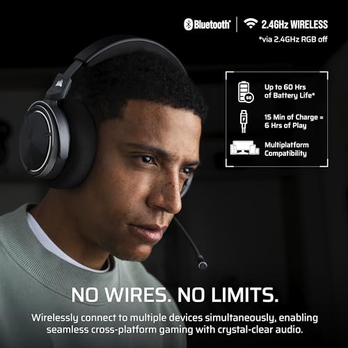 Corsair Virtuoso MAX Wireless Bluetooth Xbox PC Gaming Headset – Black