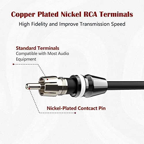 1ft 2 Female to 1 Male RCA Y Adapter Splitter Cable (2 Pack) | Nickel Plated Contcact Pin - color: NP2F1M