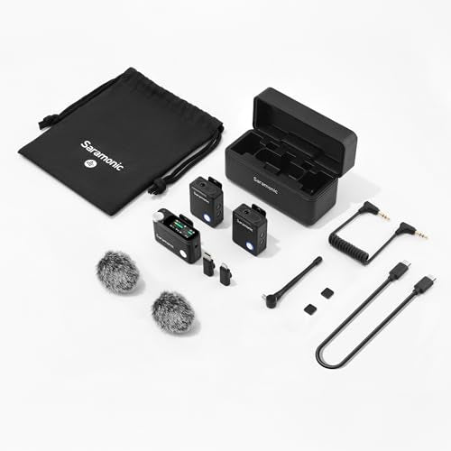 Saramonic Ultra Wireless Lavalier Microphone, 32-Bit Float Recording, Timecode Sync, Noise Cancellation, IPX5 Water Resistance, 984’ Range, 130dB SPL, for Cameras, Smartphones, Computers (ULTRA01)