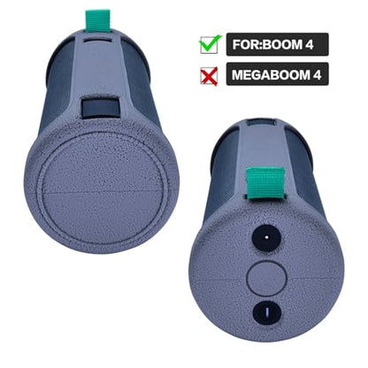 Travel Carrying Protective Silicone Case Compatible with Ultimate Ears Boom 4 Portable Bluetooth Wireless Speaker, Silicone Case Cover with Metal Hook for Ultimate Ears Boom 4 (Blue) - color: Blue