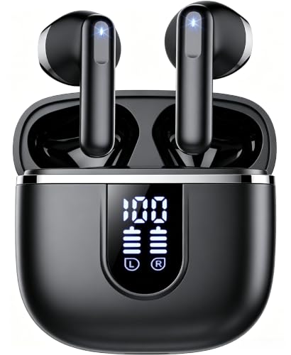Wireless Earbuds, Bluetooth 5.4 Headphones with 3D Bass Stereo Sound, 40H In-Ear Buds with 6 ENC Noise Cancelling Mic, Ultralight Bluetooth Earbuds USB-C LED, IP7 Waterproof Earphones for Android iOS - color: Blush Rose Gold