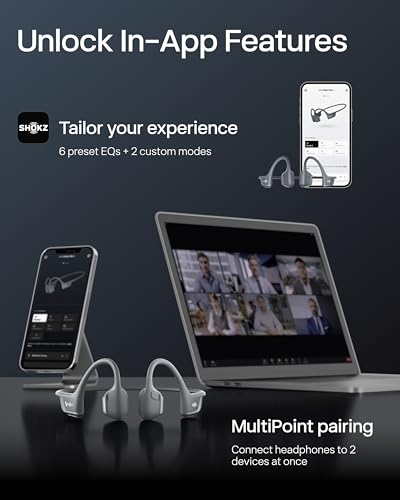 SHOKZ OpenRun Pro 2 Mini Bone Conduction Bluetooth Sport Headphones, Silver | Bundle with Reflective Strip；Open-ear awareness; DualPitch premium sound；Smart Mic; IP55; 12H battery; Running/cycling/hiking - color: Silver, size: Mini