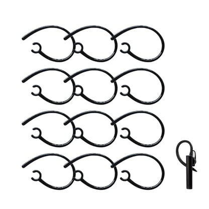 12Pcs Ear Hooks for Bluetooth Earpiece Universal Adjustable Hookz Clips Mount Over The Earbuds Small Replacement Earhook Accessories Clip Holders for Earbud Bud Ears(Black)