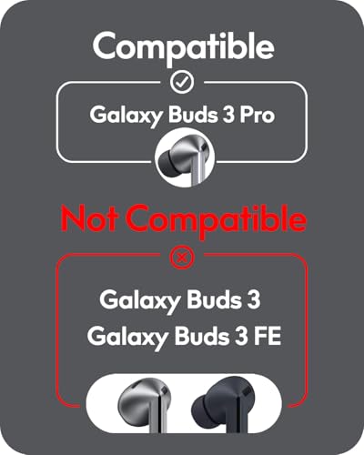 3 Pairs Ear Hooks Covers for Samsung Galaxy Buds 3 Pro [Added Storage Pouch] Anti-Slip Sports Accessories Ear Hooks, Compatible with Galaxy Buds 3 Pro Only, Comfortable Fit - size: for Buds 3 Pro
