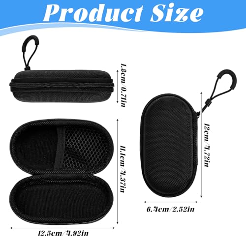 Mini-Portable Case for Earphone Protective Hard Shell Travel Carrying Case Bag with Dual Zipper and Hook for Wired Ear Buds, MP3 Players, Keys, Coins, EVA Headphone Storage Bag