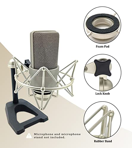 TLM 103 Shock Mount - Microphone Mount Compatible for Neumann TLM 103 M147 Condenser Mic by SUUNTOK,Silver - color: Silver