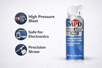 MPD Air Blaster Pro Compressed Air Duster for Electronics & Computers – High-Pressure Canned Air Cleaner for Keyboards, PCs, Cameras & Office Equipment – (2-Pack) - size: 2-Pack