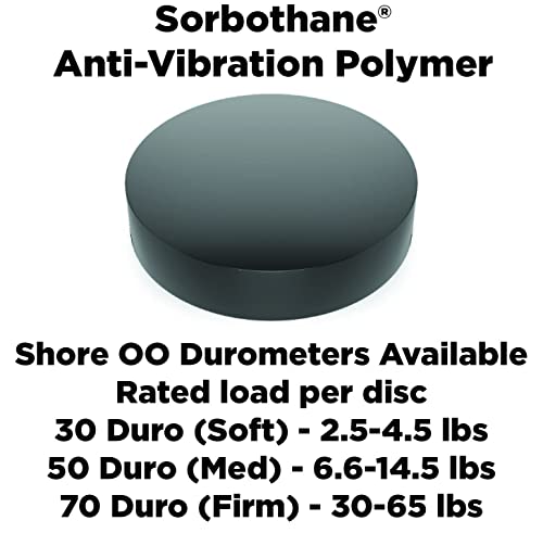 Isolate It: Sorbothane Vibration Isolation Circular Disc Pad 0.25" Thick 1" Dia. 30 Duro - 8 Pack
