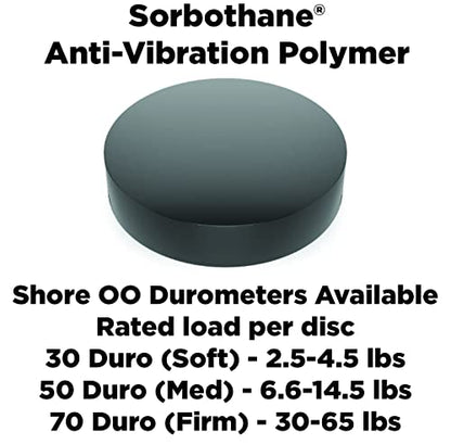 Isolate It: Sorbothane Vibration Isolation Circular Disc Pad 0.25" Thick 1" Dia. 30 Duro - 8 Pack