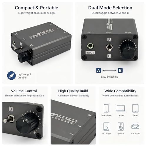 3.5mm Stereo Audio Switcher, 2-in 1-Output / 2-in 2-Output