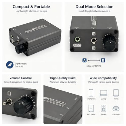 3.5mm Stereo Audio Switcher, 2-in 1-Output / 2-in 2-Output