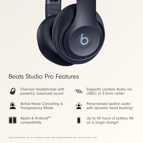 Beats Studio Pro with AppleCare+ for Headphones (2 Years) - Navy - color: Navy, style: With AppleCare+