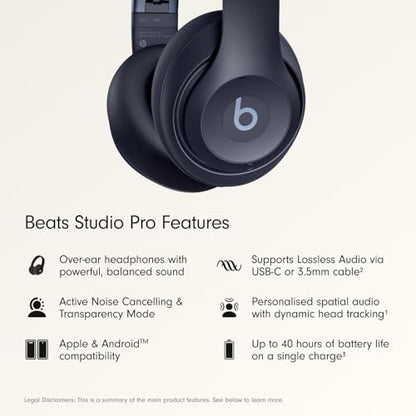Beats Studio Pro with AppleCare+ for Headphones (2 Years) - Navy - color: Navy, style: With AppleCare+