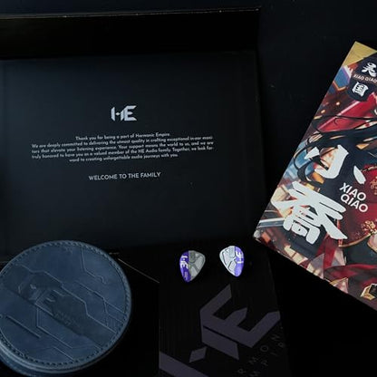 Tangzu Xiao Qiao 10mm Dynamic Driver IEMs, Harmonic Empire Semi-Open Back HiFi Earphones with Graphene Diaphragm & CNC Resin Shell (Purple, 4.4mm) - color: Purple, size: 4.4mm