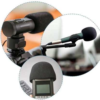Microphone Cover, 2PCS Foam Mic Covers Black Microphone Windscreen Pop Filter Covers Microphones Accessories for Most Standard Handheld Microphones