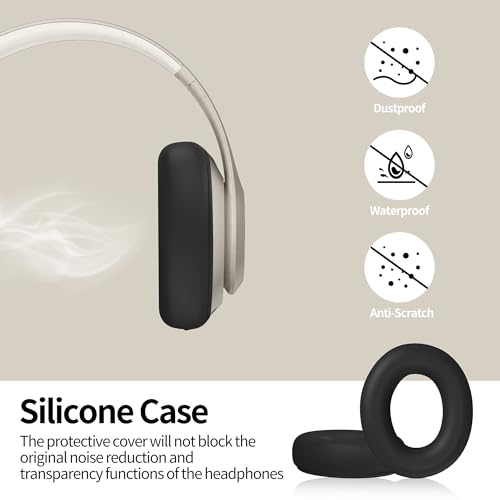 Silicone Case Compatible with Beats Studio Pro, Silicone Ear Pads Cover Protector Headband Cover, Anti-Scratch, Washable Protective Cover for Beats Studio Pro Ear Pads - Black - color: Black